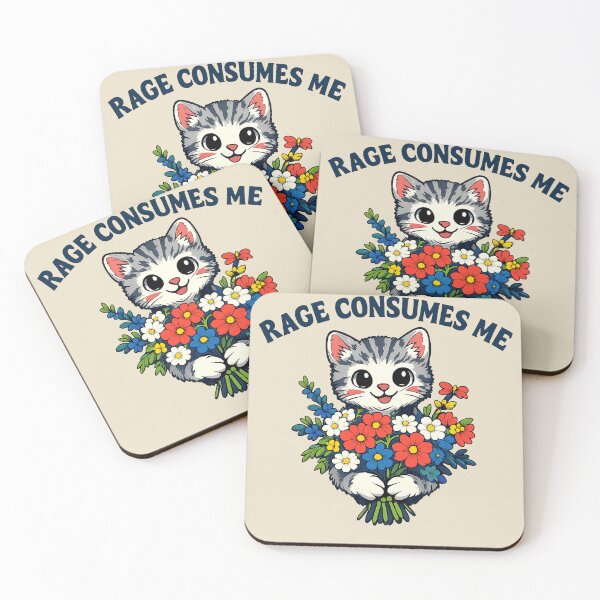 Item preview, Rage-Consumes Me-Cat Flower-Cute Kitty-Cat Meme designed and sold by jolihanot.