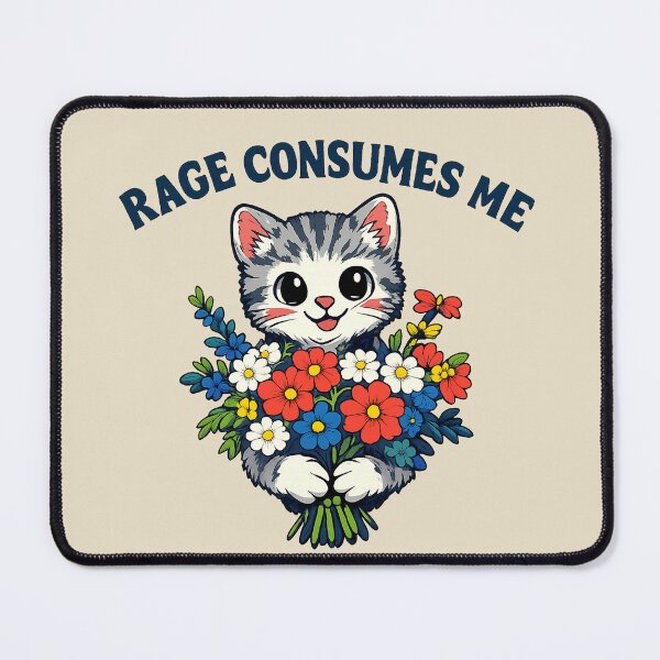 Item preview, Rage-Consumes Me-Cat Flower-Cute Kitty-Cat Meme designed and sold by jolihanot.