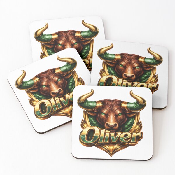 Item preview, Oliver Taurus – Strength and Stability Male Name Zodiac Fantasy Art Design designed and sold by AlexLineArt.