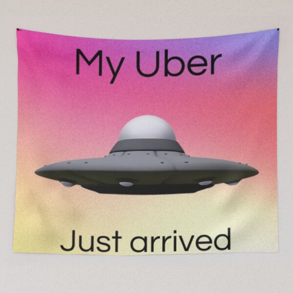 Item preview, My Uber Just Arrived UFO Alien T-Shirt Design designed and sold by GreenGirl-store.