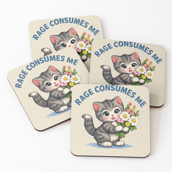 Item preview, Rage-Consumes Me-Cat Flower-Cute Kitty-Cat Meme designed and sold by jolihanot.