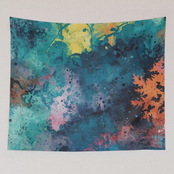 Item preview, Teal Wash with Warm Splashes designed and sold by Harmonic_Layers.
