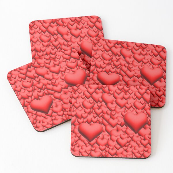 Item preview, 3D Red Hearts Pattern - Romantic Lovecore Aesthetic Background designed and sold by DeeLulu.