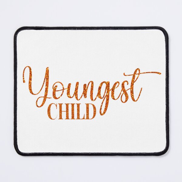Item preview, YOUNGEST CHILD - orange glitter font designed and sold by "Nice" Guy Recovery Co..