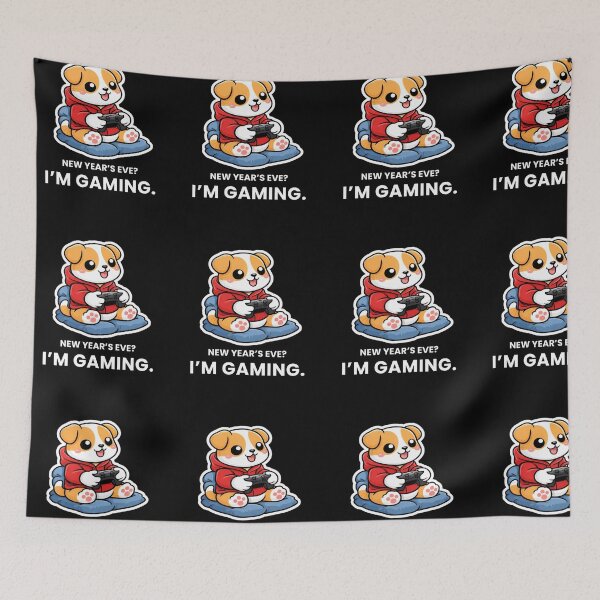 Item preview, New Year’s Eve? I’m Gaming – Funny Dog Gamer Design designed and sold by LucaVibeBrand.