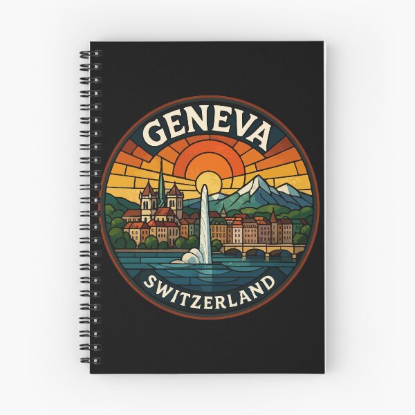 Item preview, Geneva Switzerland Retro Stained Glass designed and sold by TomFrontierArt.