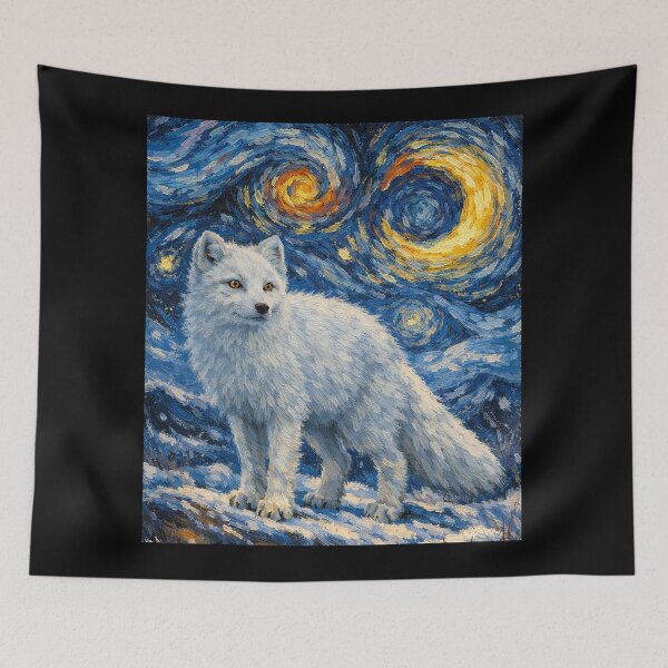 Item preview, Arctic Fox lover starry night designed and sold by Starry Night Creative Art.