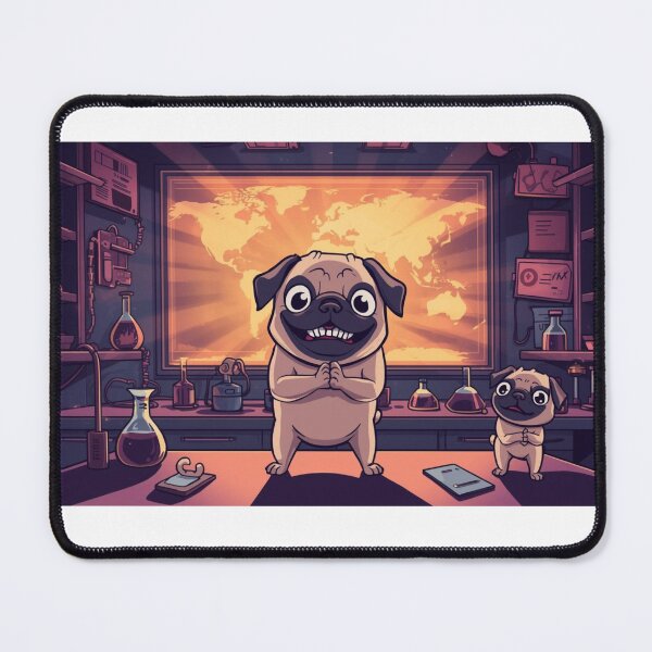 Item preview, Evil Genius Pug – Time to Take Over the World designed and sold by PugsRus.