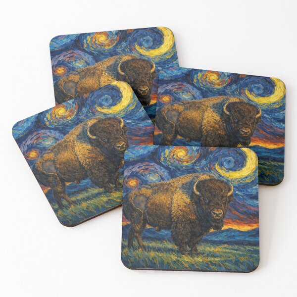 Item preview, American Bison in starry night designed and sold by Starry Night Creative Art.