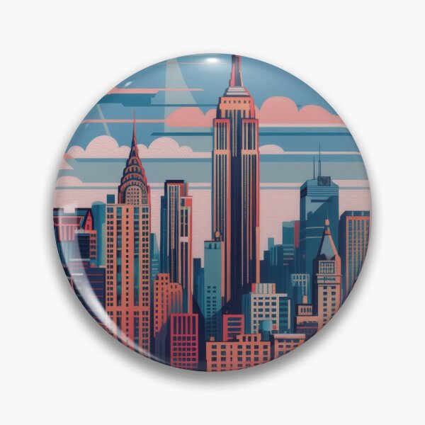 Item preview, New York City Skyline Vintage Poster designed and sold by SkylineVistas Designs.