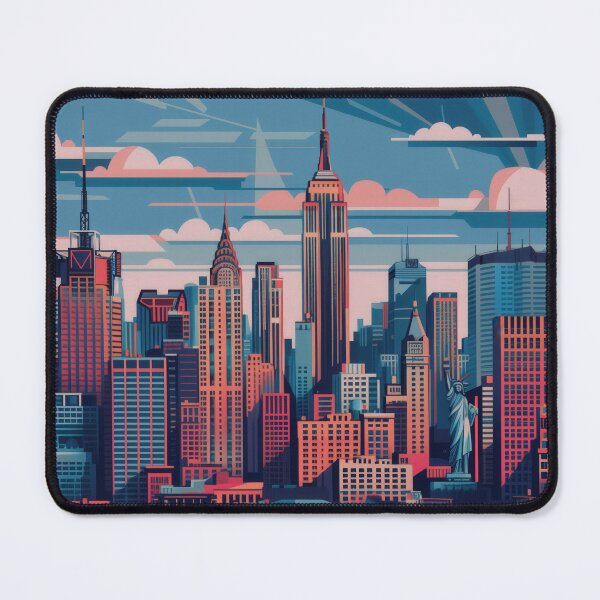 Item preview, New York City Skyline Vintage Poster designed and sold by SkylineVistas Designs.