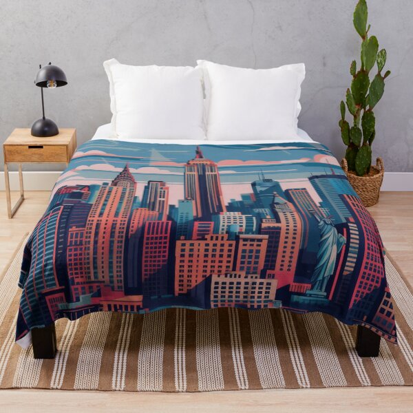 Item preview, New York City Skyline Vintage Poster designed and sold by SkylineVistas Designs.