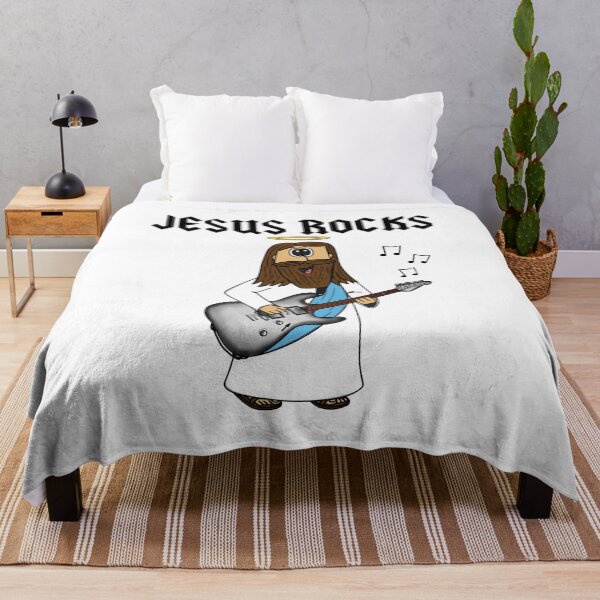 Item preview, Jesus Rocks, Electric Guitar Christian Guitarist Church Funny designed and sold by doodlerob.