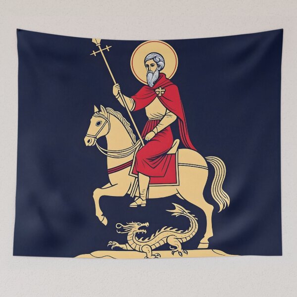Item preview, Saint George and the Dragon – Christian Icon Style designed and sold by DeusInk.