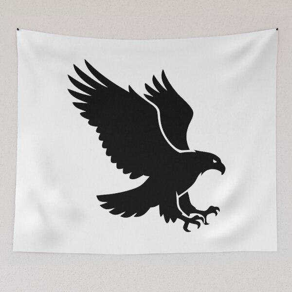 Item preview, Flying Eagle Black Silhouette Isolated on White Background designed and sold by AFernandesDSG.