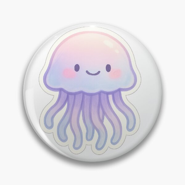 Artikelvorschau, Cute Relaxed Jellyfish Sticker entworfen und verkauft von StickMint.
