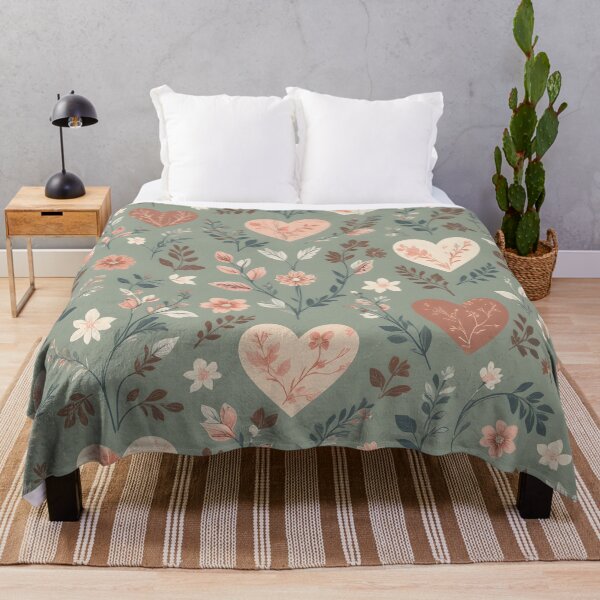 Item preview, Botanical Hearts • Soft Romantic Floral Valentine Pattern • Seamless Nature-Inspired Design designed and sold by Amplify-n-Co.