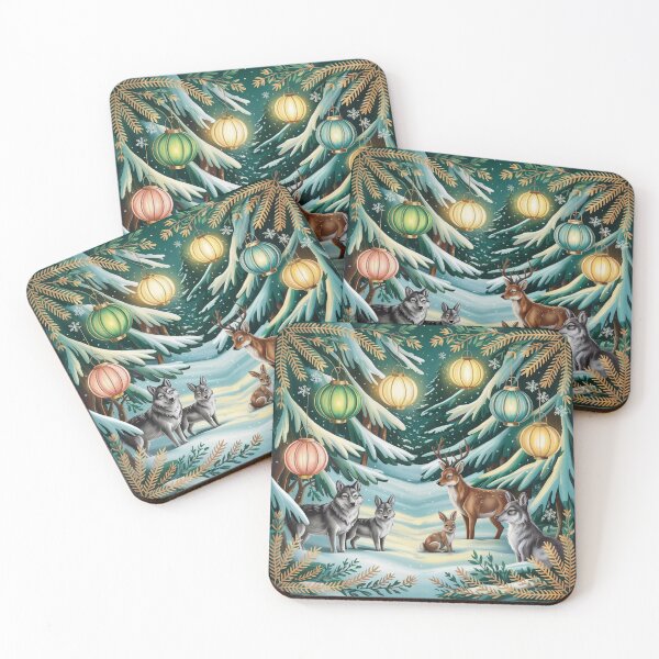Item preview, Winter Woodland Gathering – Cozy Forest Animal Illustration designed and sold by SoftStyleStudio ⭐⭐⭐.