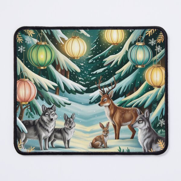 Item preview, Winter Woodland Gathering – Cozy Forest Animal Illustration designed and sold by SoftStyleStudio ⭐⭐⭐.