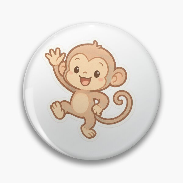 Artikelvorschau, Pastel Cheerful Monkey Sticker entworfen und verkauft von StickMint.