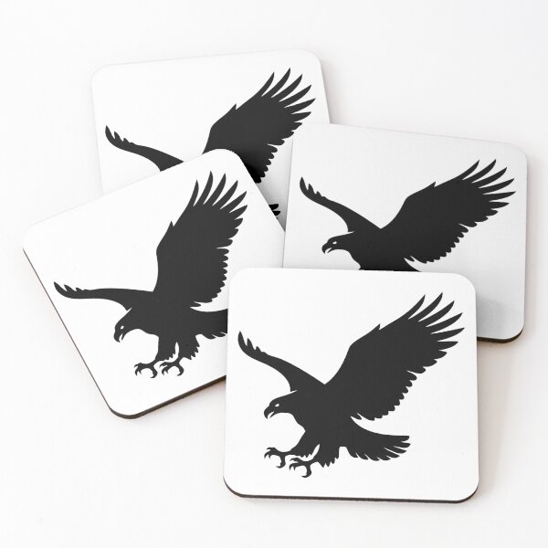 Item preview, Eagle Silhouette with Spread Wings on White Background designed and sold by AFernandesDSG.
