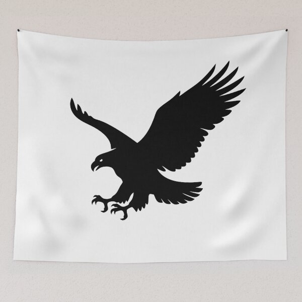 Item preview, Eagle Silhouette with Spread Wings on White Background designed and sold by AFernandesDSG.