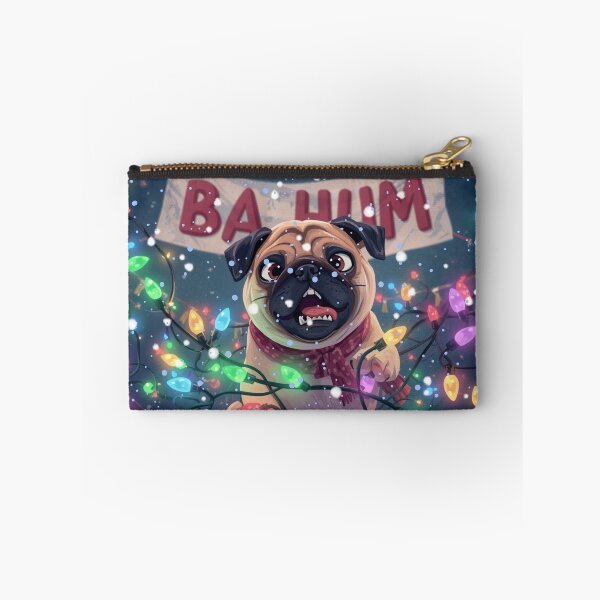 Item preview, “Funny Christmas Pug Shirt – Bah Hum pug with Lights” designed and sold by PugsRus.