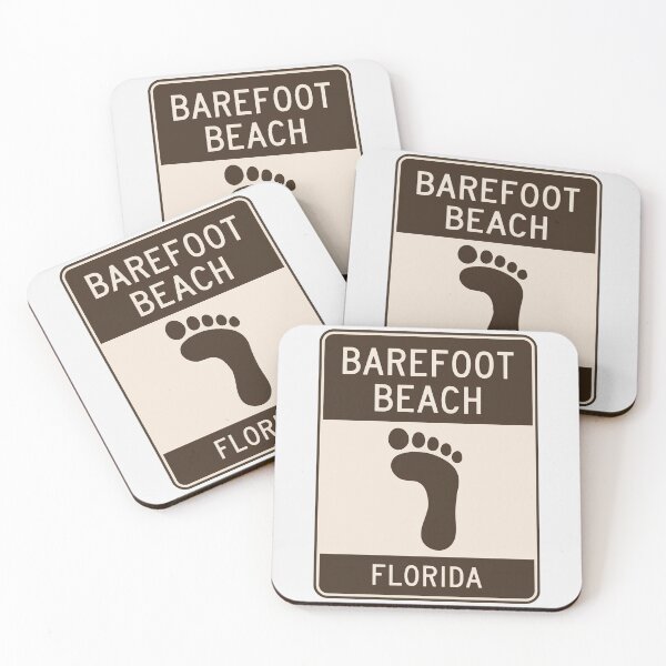 Artikelvorschau, Barefoot Beach Florida - Straßenschild entworfen und verkauft von TheOldMittenIllustrated.
