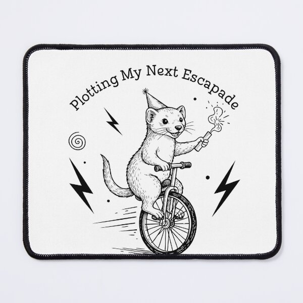 Item preview, Plotting My Next Escapade Ferret on Unicycle Graphic T-Shirt designed and sold by RectifyFashions.