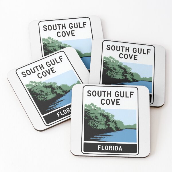 Item preview, South Gulf Cove Florida - Road Sign designed and sold by TheOldMittenIllustrated.