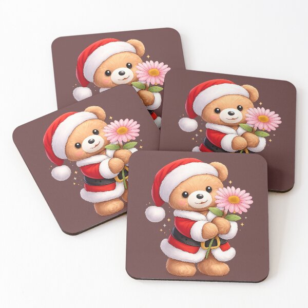 Item preview, Cute Santa Teddy With Flower designed and sold by Modra- Style in Motion.
