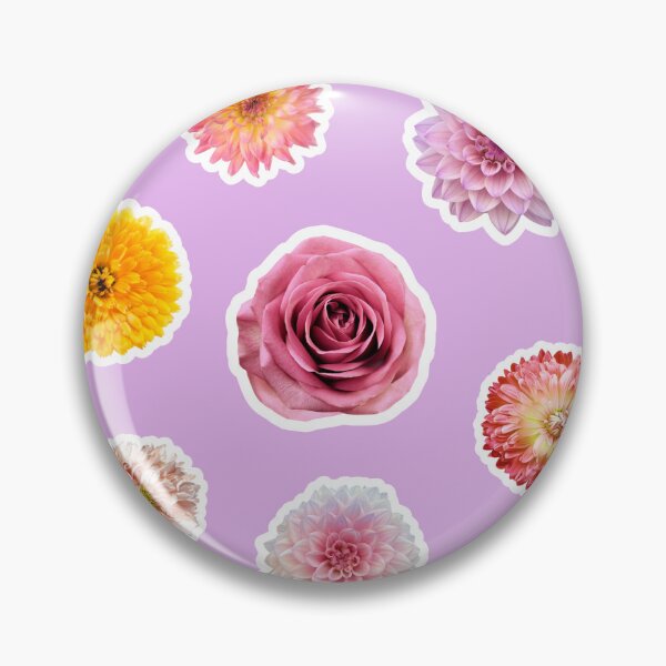 Item preview, Romantic Pink & Peach Bloom Collection - Rose & Dahlia Set designed and sold by Basma Designs | Retro, Kawaii Shirts & Stickers.