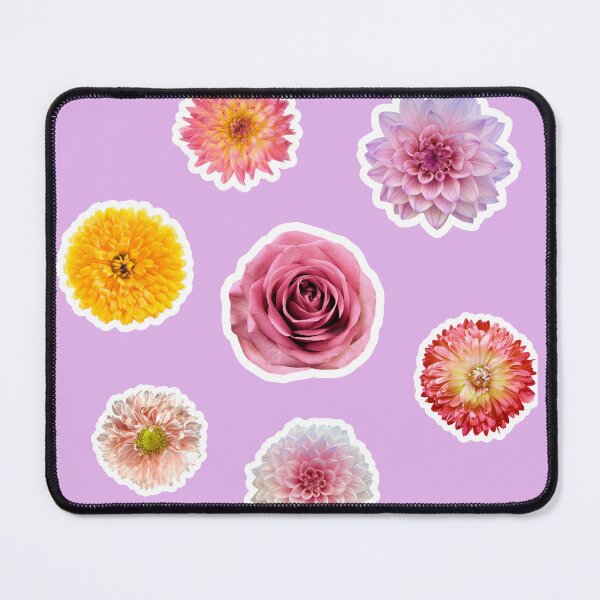 Item preview, Romantic Pink & Peach Bloom Collection - Rose & Dahlia Set designed and sold by Basma Designs | Retro, Kawaii Shirts & Stickers.