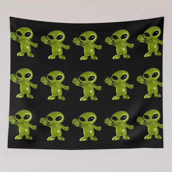 Item preview, Pea Green Alien with Hamburger by ElitebyElise designed and sold by ElitebyElise.