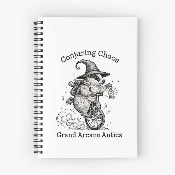 Item preview, Wizard Badger on Unicycle - Conjuring Chaos Vintage Illustration designed and sold by RectifyFashions.
