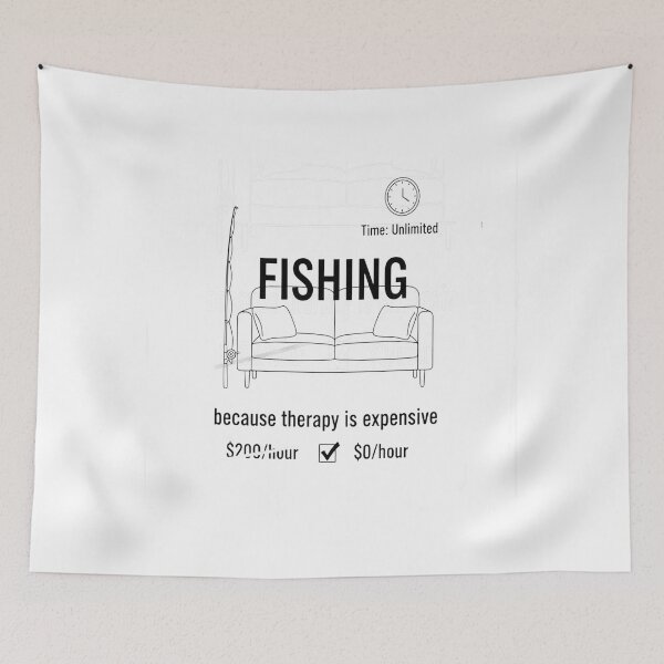 Item preview, Funny Fishing Therapy - Cheaper Than Therapy Angler Humor designed and sold by All The Raage.