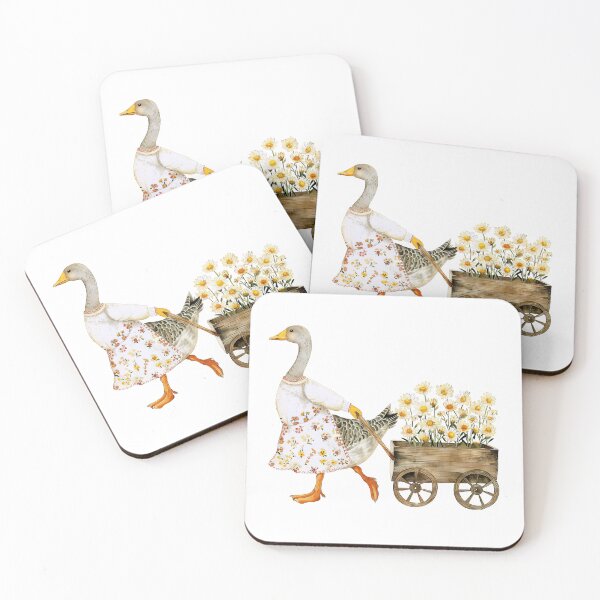 Item preview, Goose with Flowers Cart designed and sold by Liededrom..