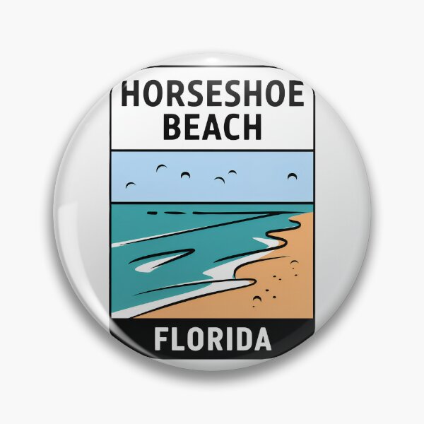 Item preview, Horseshoe Beach Florida - Beach Sign designed and sold by TheOldMittenIllustrated.