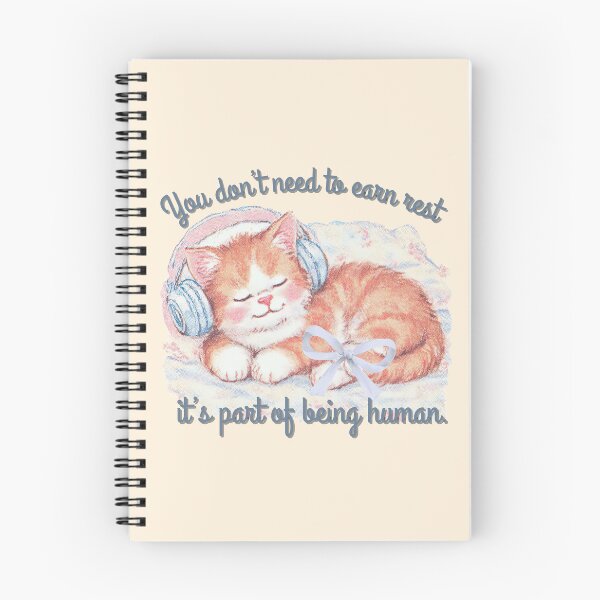 Item preview, You Don’t Need to Earn Rest – Gentle Sleeping Cat Comfort Illustration designed and sold by baucestudio.