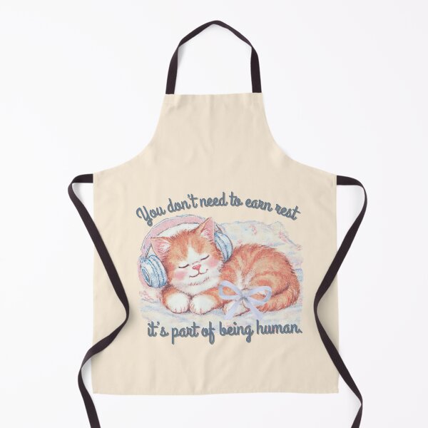 Item preview, You Don’t Need to Earn Rest – Gentle Sleeping Cat Comfort Illustration designed and sold by baucestudio.