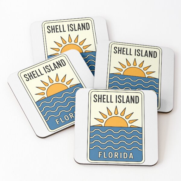 Item preview, Shell Island Florida - Beach Sign designed and sold by TheOldMittenIllustrated.