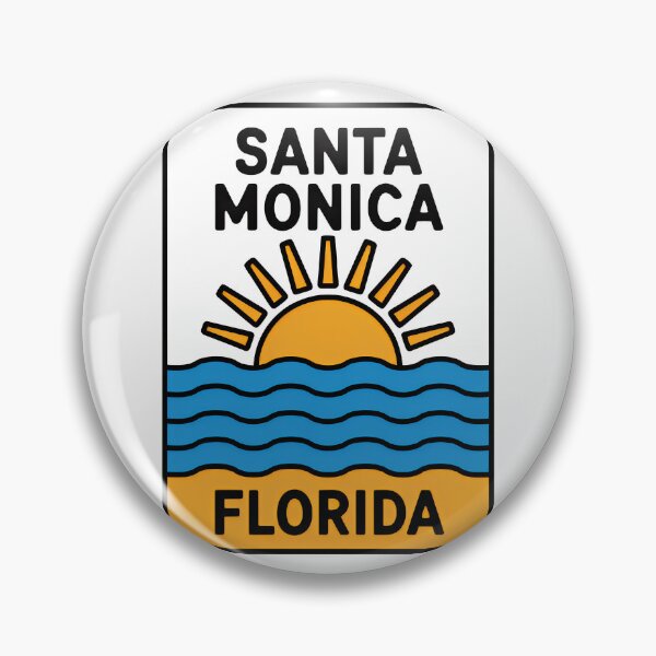 Item preview, Santa Monica Florida - Beach Sign designed and sold by TheOldMittenIllustrated.