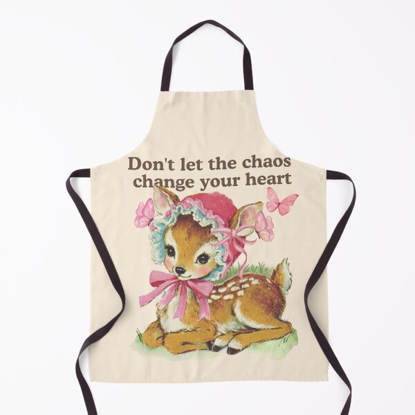 Item preview, Don’t Let the Chaos Change Your Heart – Vintage Deer Encouragement Illustration designed and sold by baucestudio.