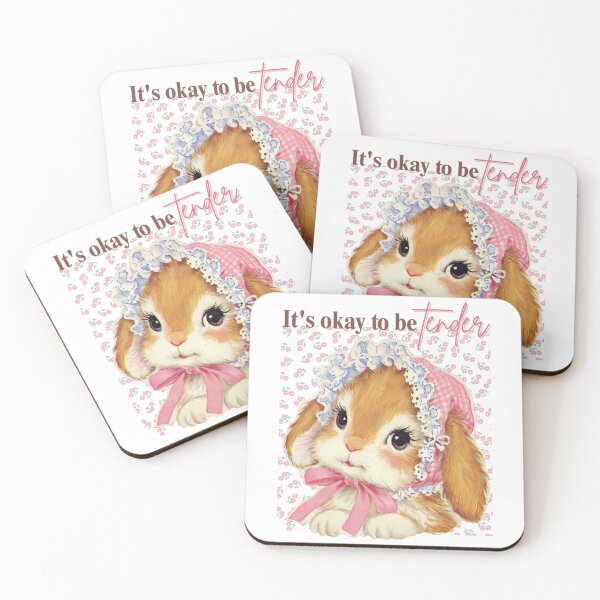 Item preview, It’s Okay to Be Tender – Vintage Bunny Comfort Illustration designed and sold by baucestudio.