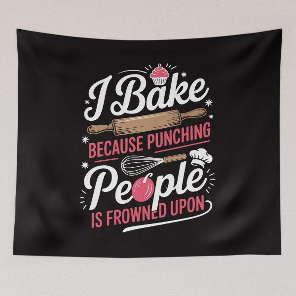 Item preview, I Bake Because Punching People Is Frowned Upon Baking Baker designed and sold by margaridroso.