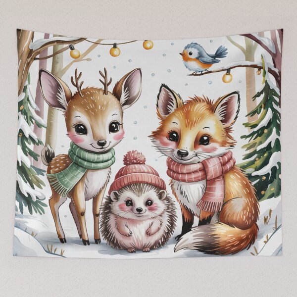 Item preview, Cozy Winter Forest Friends – Cute Woodland Animal Illustration designed and sold by SoftStyleStudio ⭐⭐⭐.