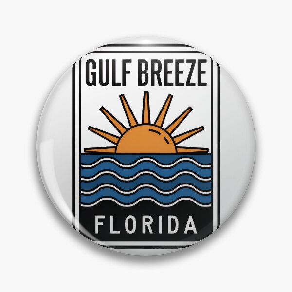Item preview, Gulf Breeze Florida - Beach Sign designed and sold by TheOldMittenIllustrated.