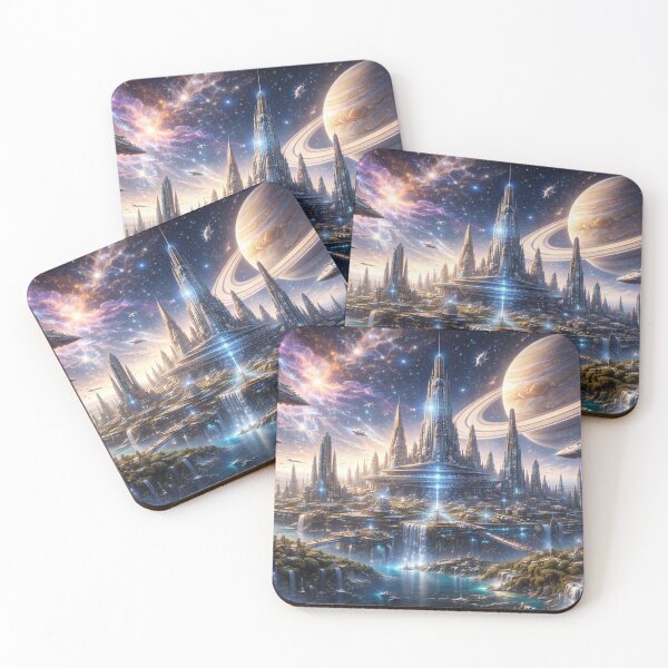 Item preview, 30th Century Space City – A Futuristic Civilization Among the Stars designed and sold by HopaHope.