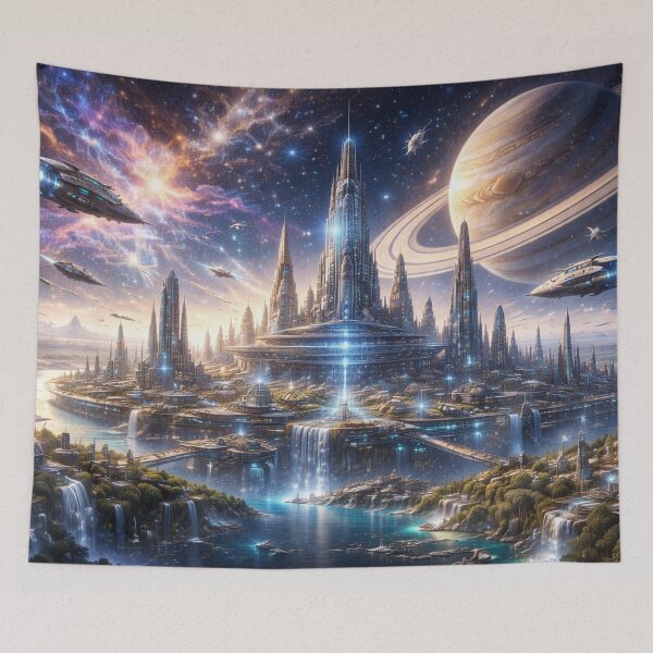 Item preview, 30th Century Space City – A Futuristic Civilization Among the Stars designed and sold by HopaHope.