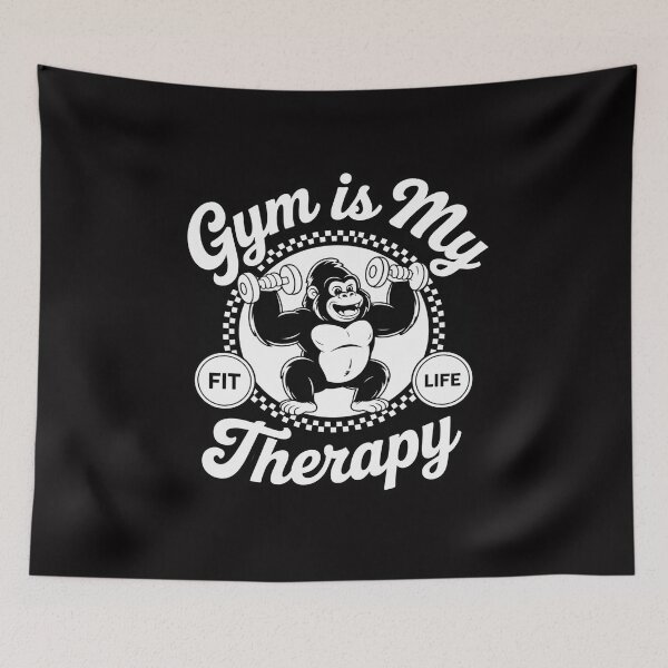 Item preview, Gym Is My Therapy Gorilla Workouts Gym Quotes Fitness designed and sold by Minoloinan.
